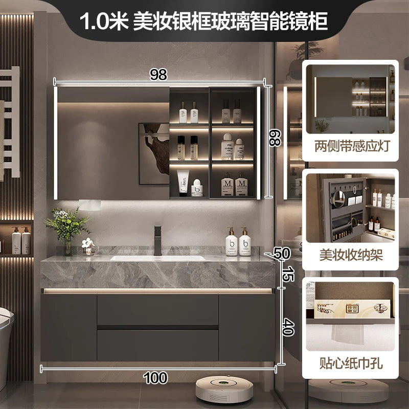 Simple Luxury Bathroom Cabinets Washbasin Vintage Toilet Drawer