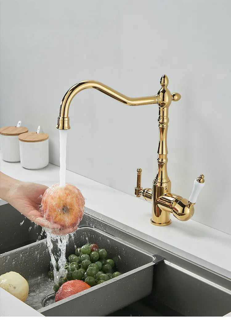 French Brass Light Luxury Three In One Pure