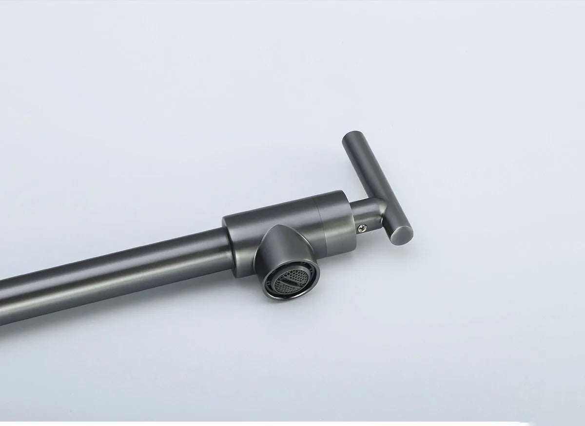 Black Wall Mounted Pot Filler Faucet Swivel Folding