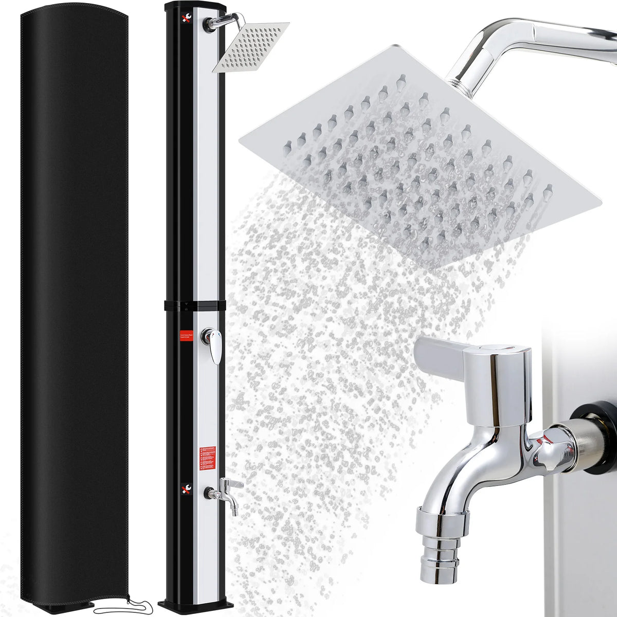 35l/40l/60l Solar Shower Column Panel Garden Beach Waterproof