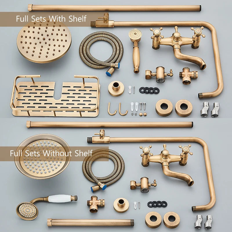 Antique Wall Hanging Shower Faucet Handle Hand Shower