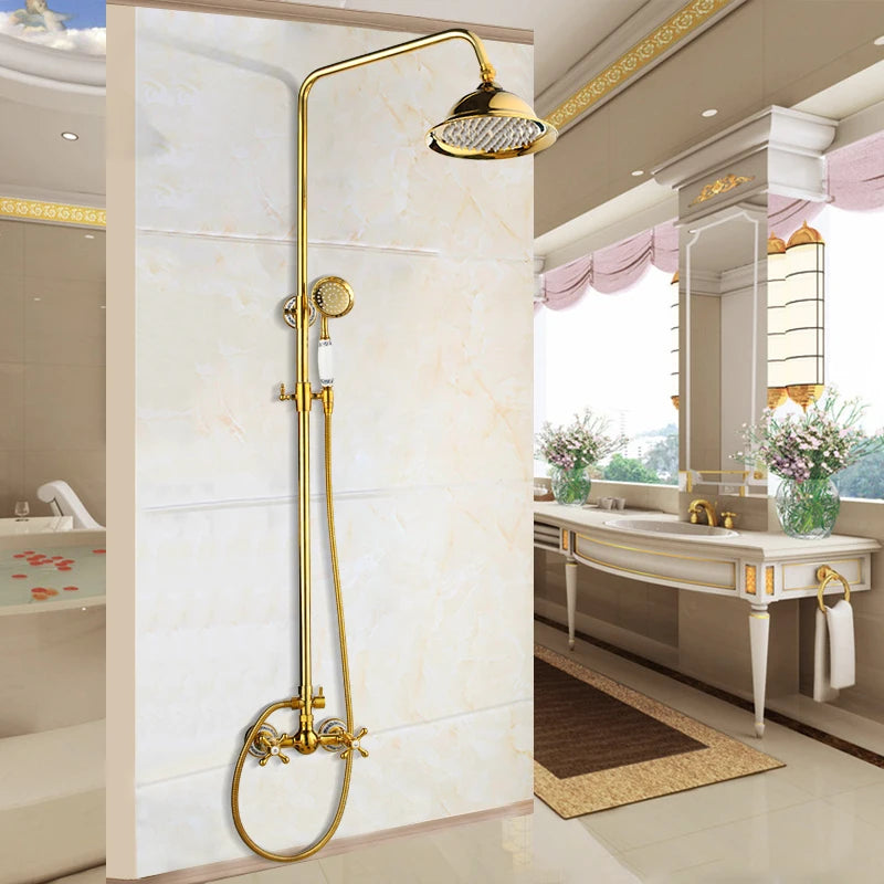 Kemaidi Luxury Golden 2-Function Bathroom Shower Exquisite High