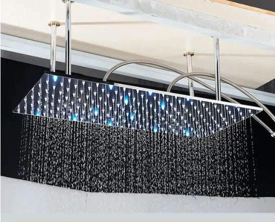 40 80cm High Pressure Led Shower Head Black