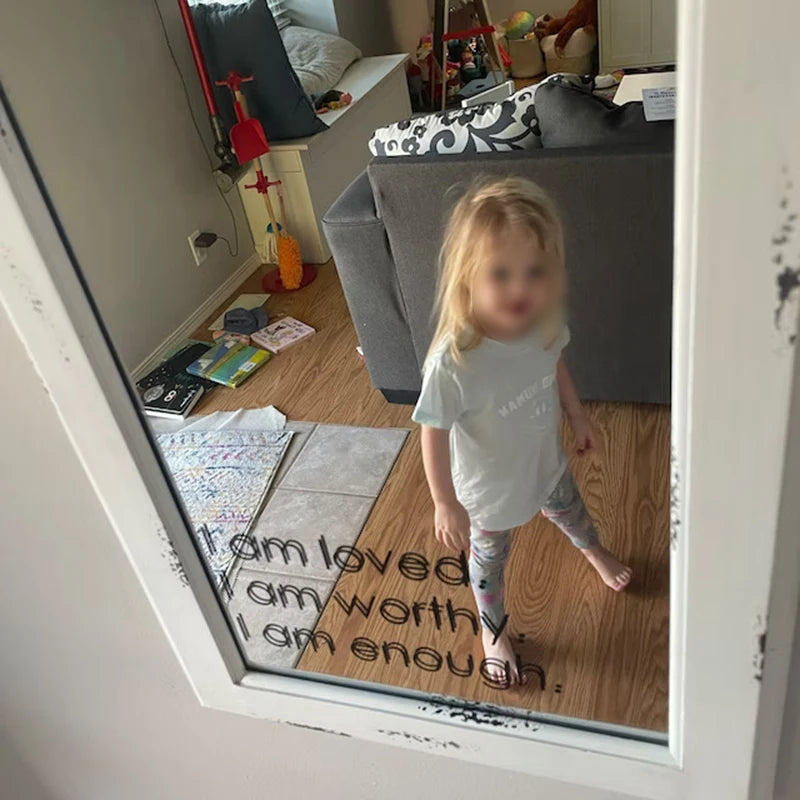 Am Loved Worthy Enough Mirror Vinyl Sticker Bathroom