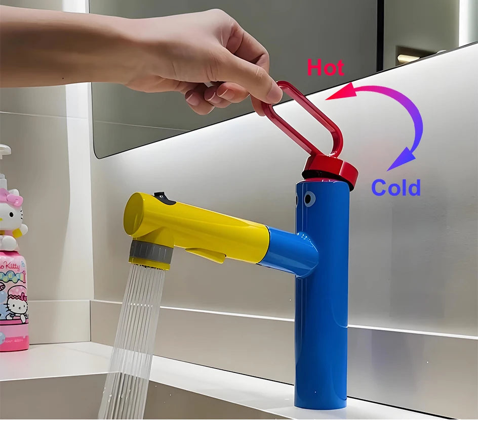 Huniu Bathroom Sink Faucet Basin Pull-Out Faucet Cold