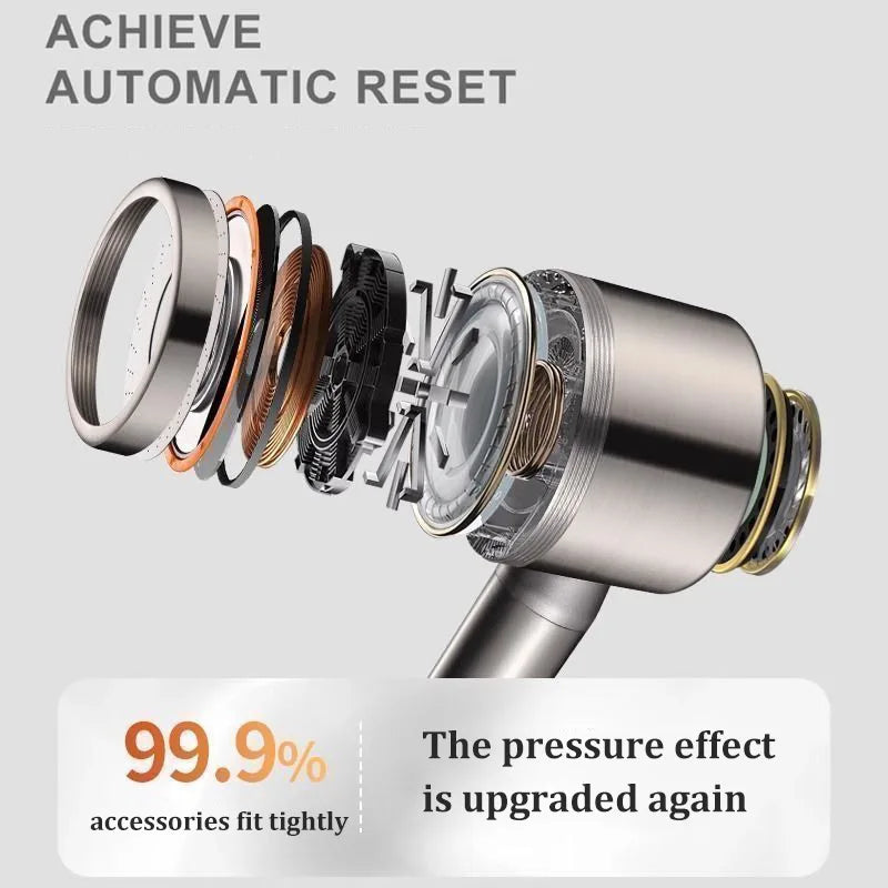 304 Stainless Steel Three-Speed Pressure-Boosting Shower Head