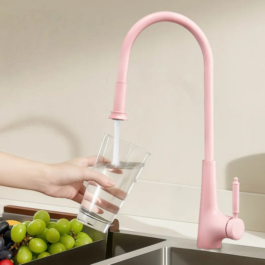 Pink Pull-Out Faucet Stainless Steel Sink Faucet 360