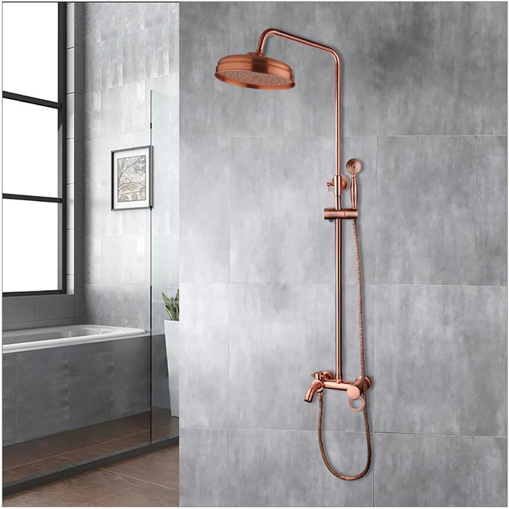 Kemaidi Antique Copper Bathroom Shower Rainfall Bath Shower