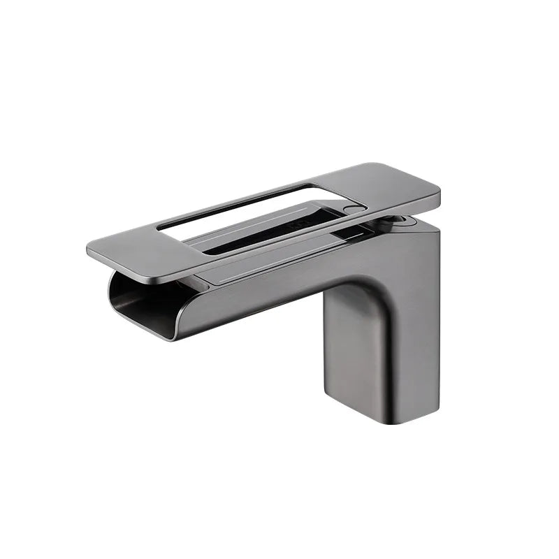 High-Quality Grey Basin Faucet Brass Construction Bathroom Sink
