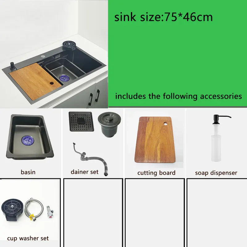 Nano Sink Matte Black Above Mount Washing Basin