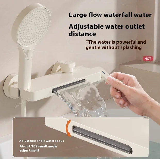 Cream Style Solid Brass Wall Mounted Bathtub Faucet