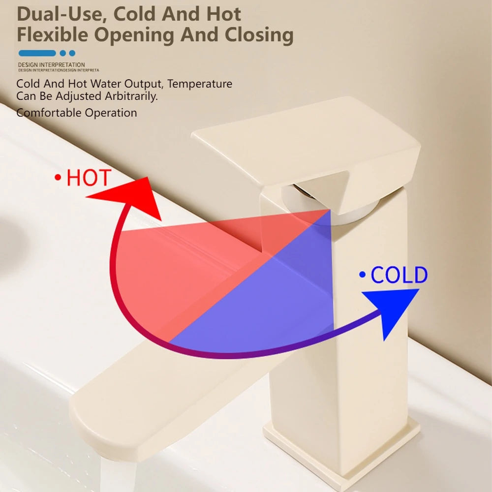 Milk White Handle Deck Mounted Basin Sink Faucet