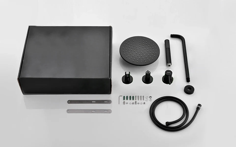 Bathroom Shower System Rainfall Shower Faucet Black Mixer