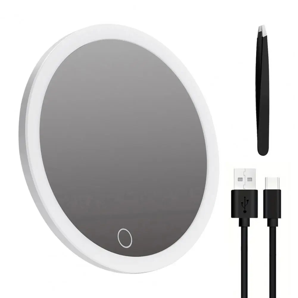 10cm 30x Magnifying Mirror Tweezers Travel Led Makeup