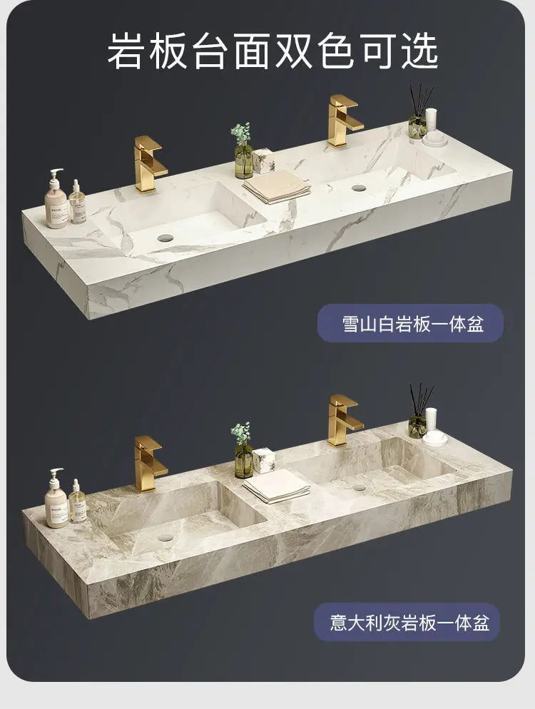 Light Luxury Bathroom Cabinet Rock Plate Washstand Modern