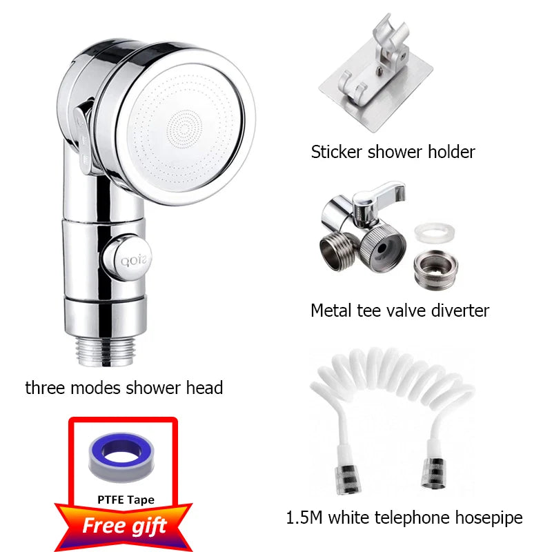 Black Silver Faucet Extender Shower Head Sink Basin