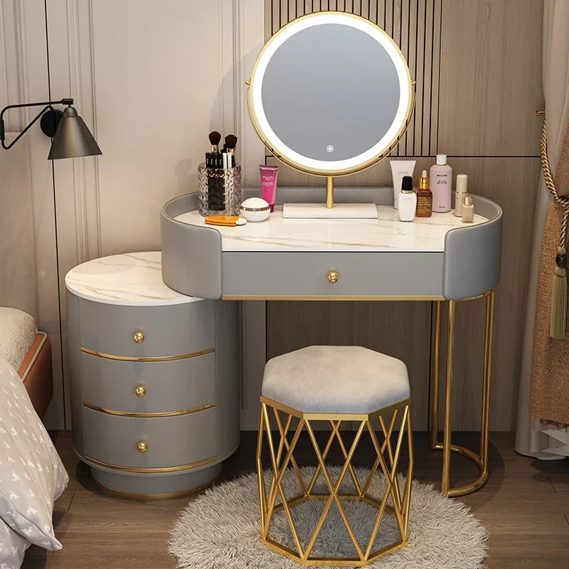 Pink White Vanity Table Women Luxury Nail European