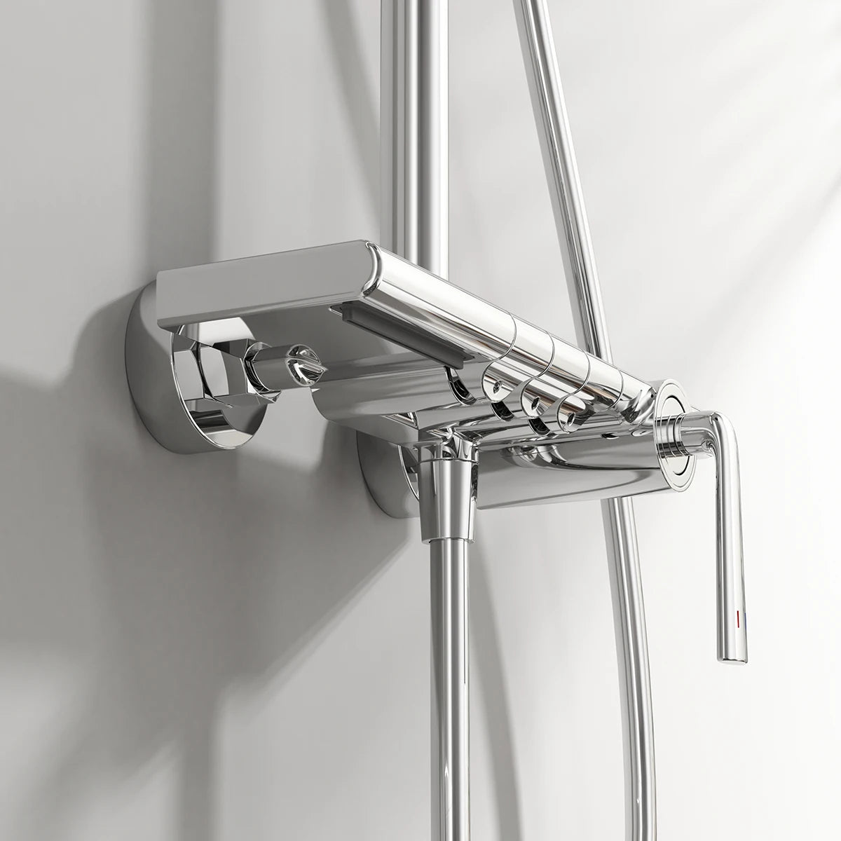 Brushed Rose Gold Bathroom Shower System Faucet 12