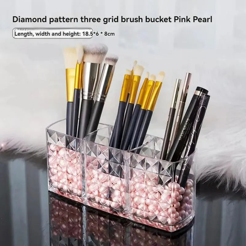 1pcs/2pcs Diamond Patterned Mirror Cabinet Storage Box Bathroom
