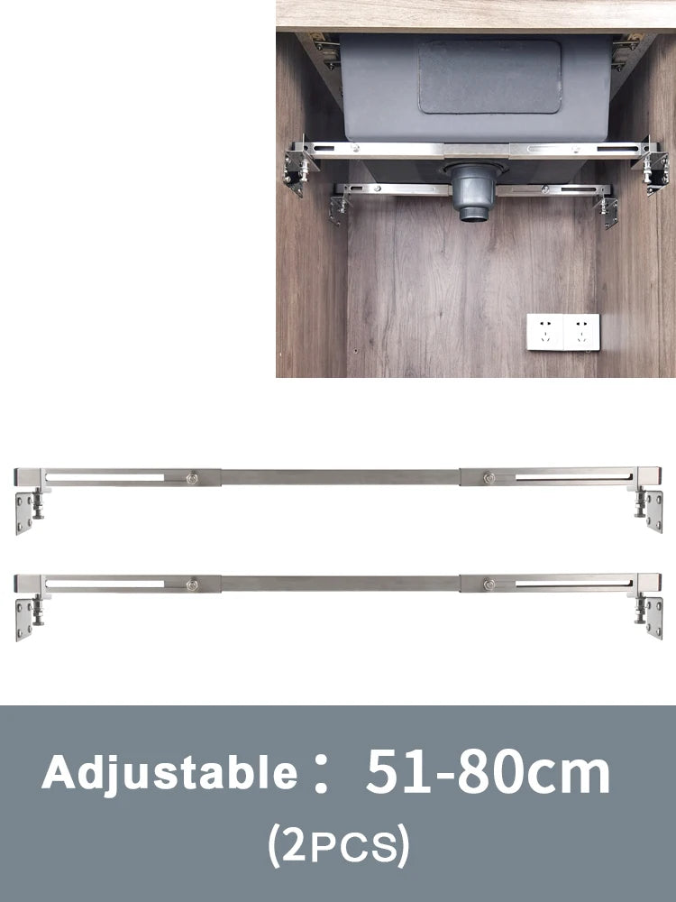 2pcs Undermount Sink Supports Brackets Adjustable Stainless Steel
