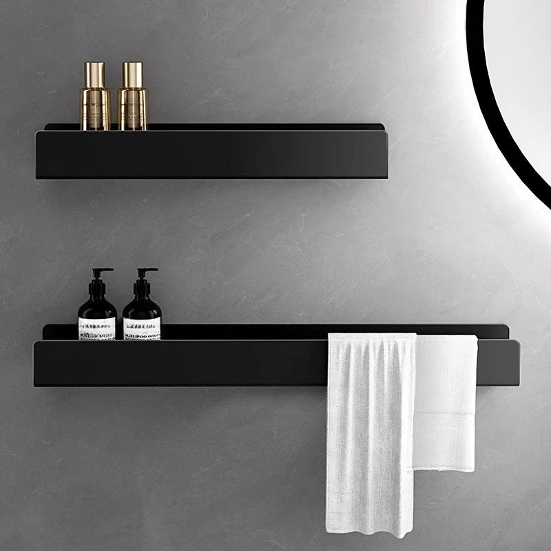 Luxury Minimalist Black Integrated Mirror Front Toilet Bathroom
