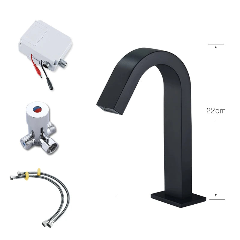Oxg Black/Chrome Smart Sensor Basin Faucet Automatic Sensor