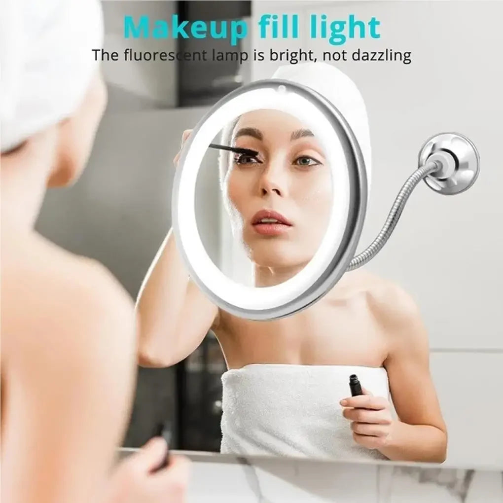 Led Makeup Mirror 10x Magnifier & Flexible Gooseneck