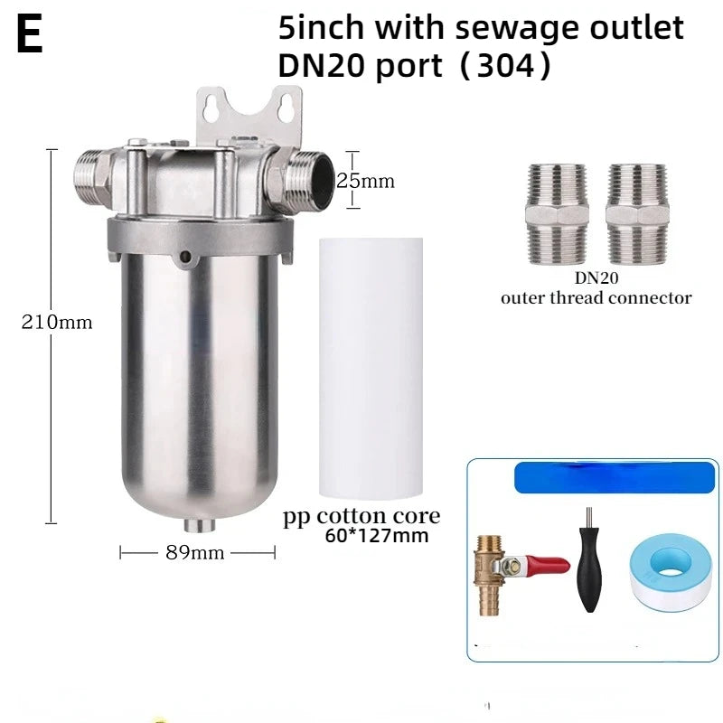 1pc 304/316 Stainless Steel Prefiler Water Filter Industrial