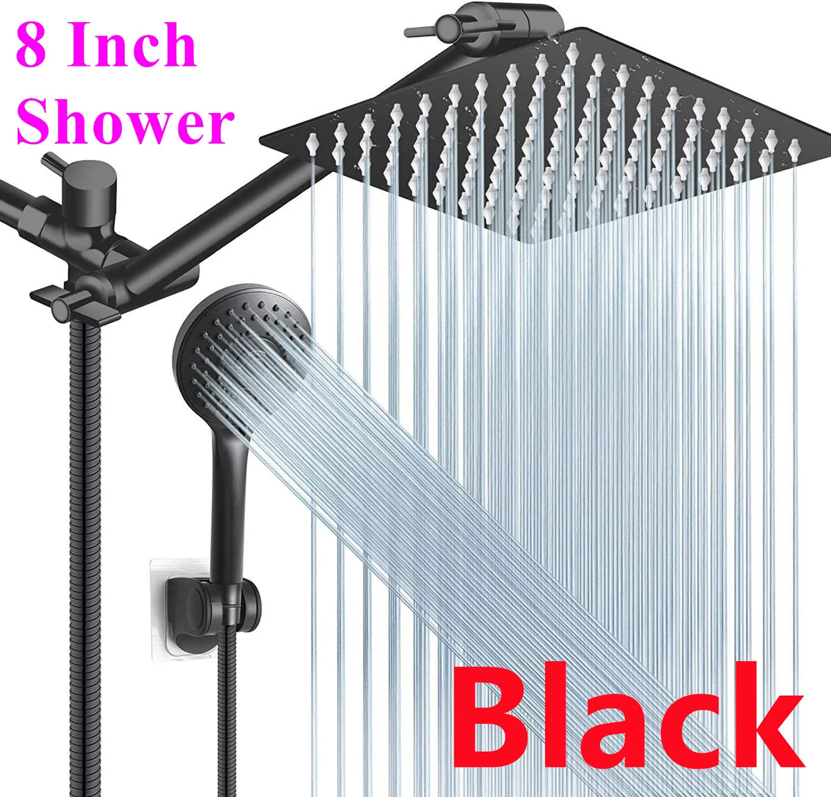 Black Simple Bathroom Shower Wall Mounted Bathroom Shower