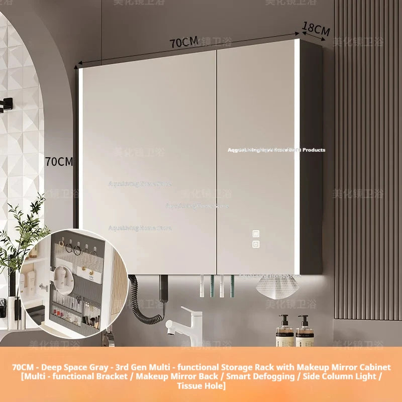 Modern Smart Bathroom Mirror Cabinet Wall-Mounted Vanity Mirror
