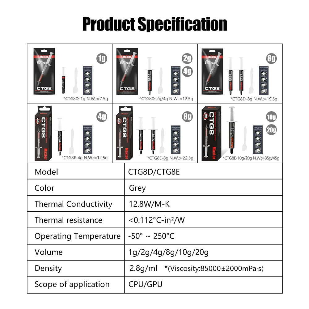 Maxtor Ctg8 12 8w/Mk Thermal Paste High Performance