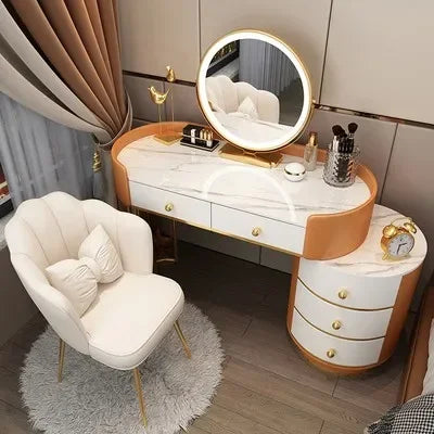 Pink White Vanity Table Women Luxury Nail European