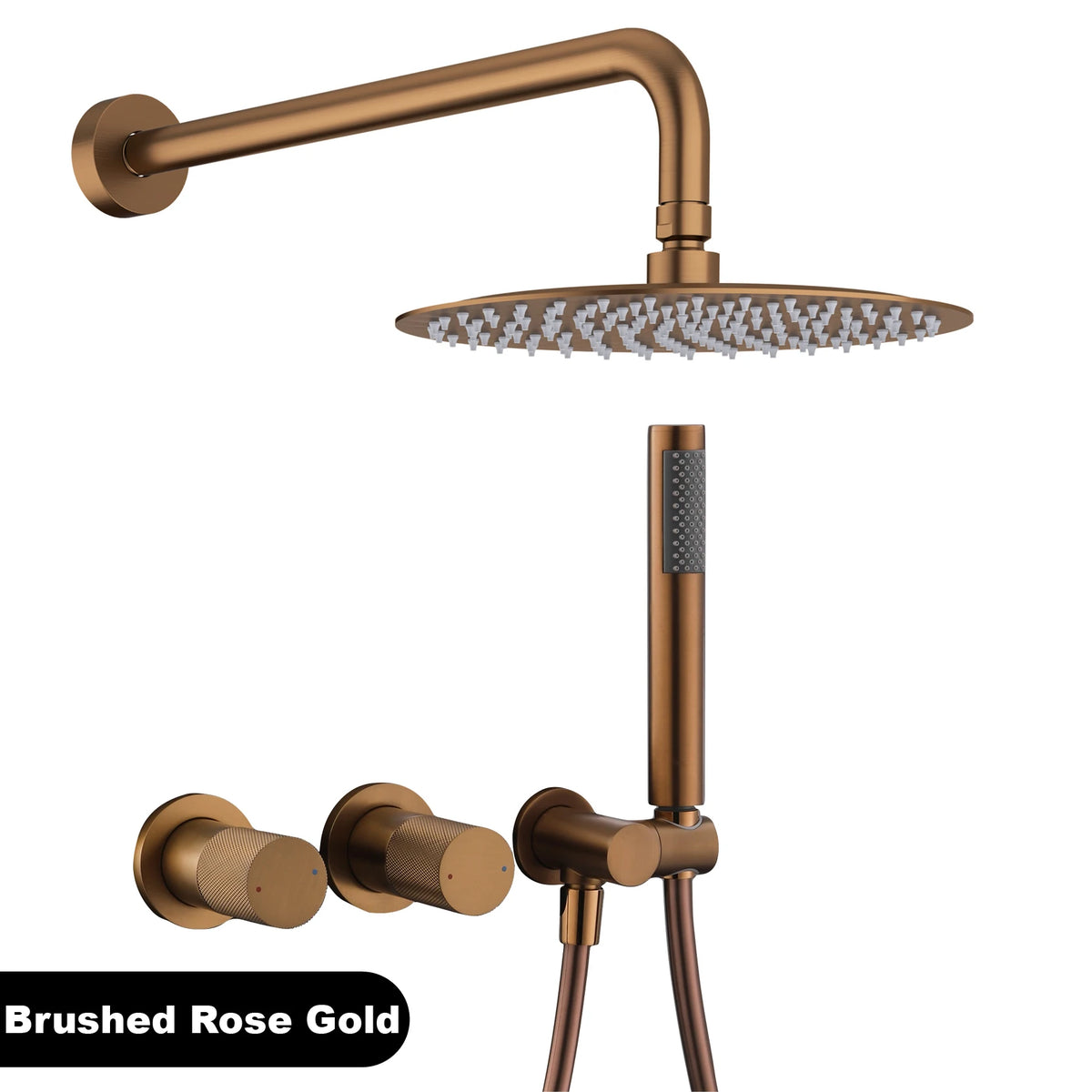 Luxury Gun Gray Brass Wall Mounted Shower System