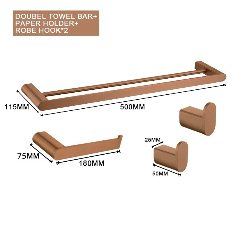 Rose Gold Bathroom Wall Mount Shelf Toilet Bath