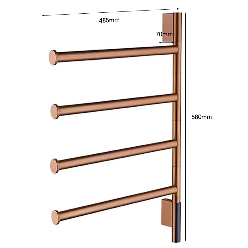 Bathroom Rose Gold Towel Warmer Touch Control Timing