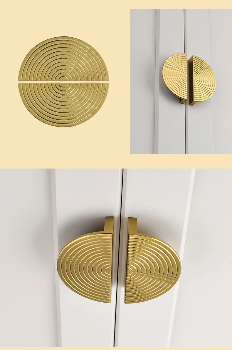 Brushed Brass Gold Drawer Small Handle Half Moon