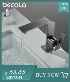 Becola Brushed Gold Basin Faucet Black Bathroom Mixer