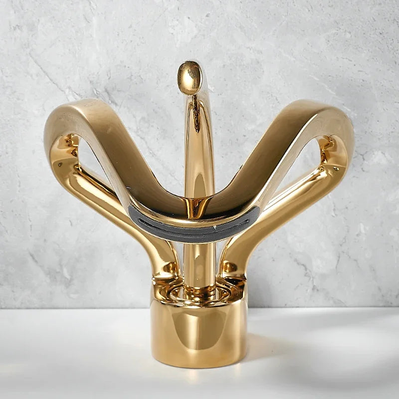 Faucet Bathroom Hollow Out Design Waterfall Basin Mixer