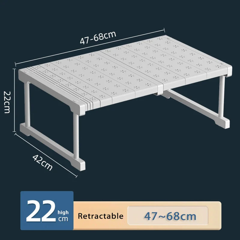 Wardrobe No-Punch Multi-Layer Retractable Adjustable Shelves