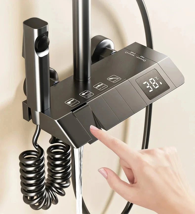 Bathroom Shower Faucet Shower Thermostat Digital Screen Water