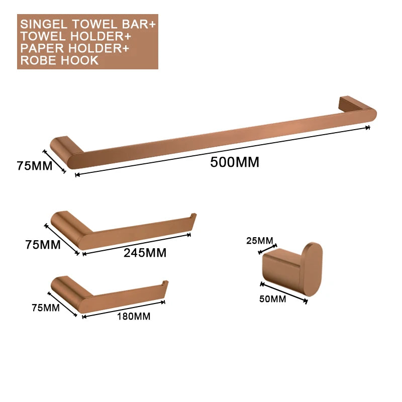 Rose Gold Bathroom Wall Mount Shelf Toilet Bath