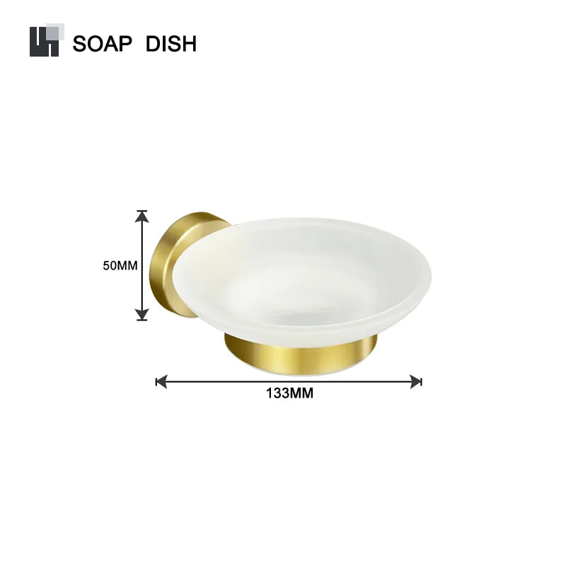Brushed Gold Towel Bar Toilet Seat Rack Robe