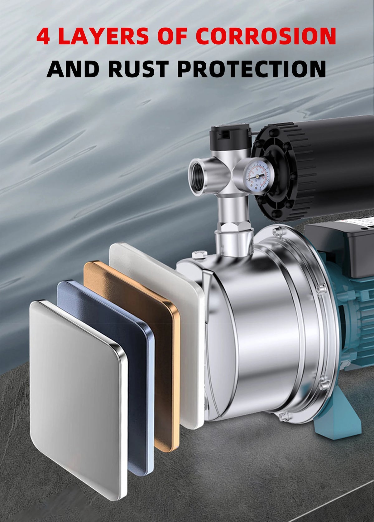 Electric Jet Pump Stainless Steel Self-Priming Pump Tap