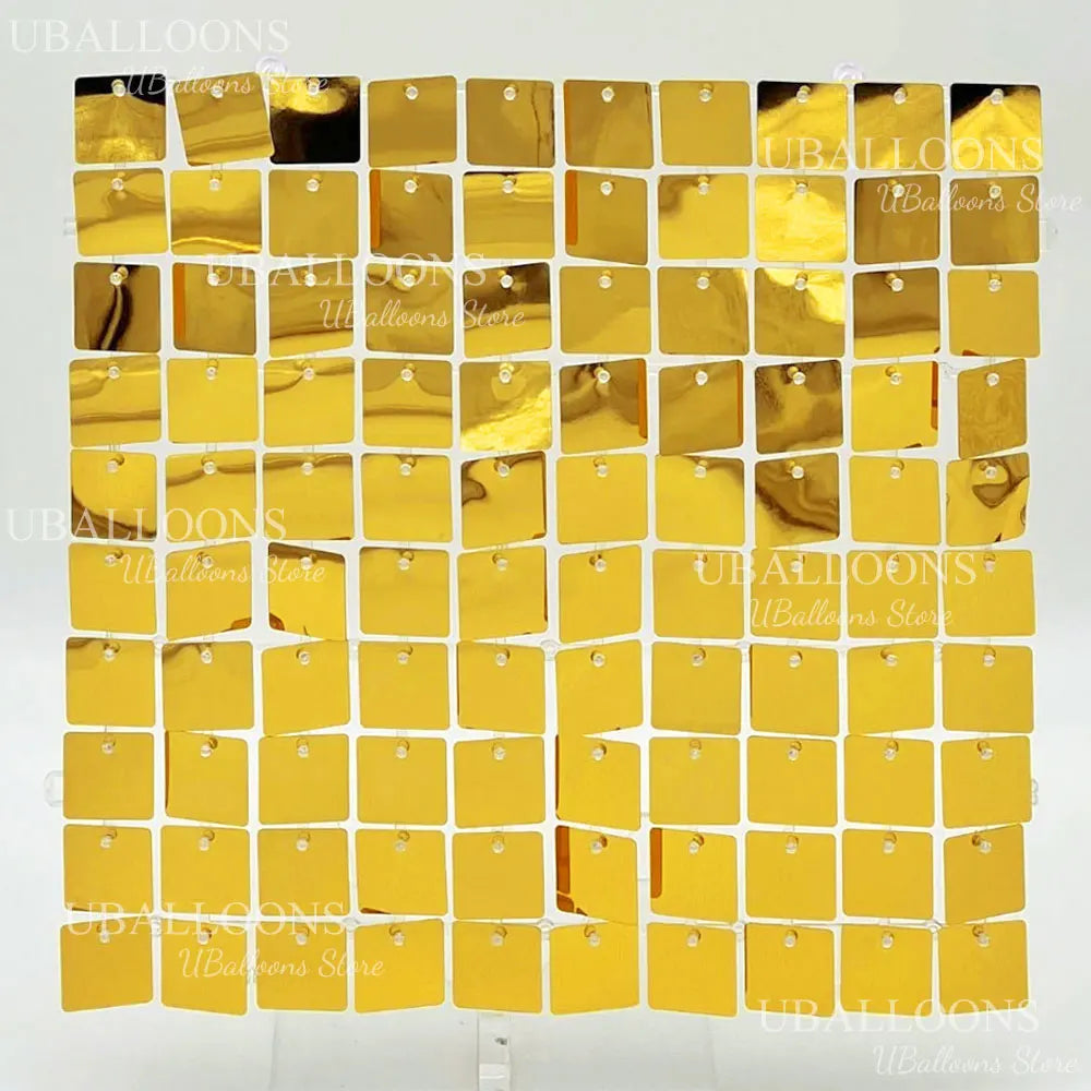 49pcs Champagne Gold Shimmer Wall Panels 7x7ft Matte