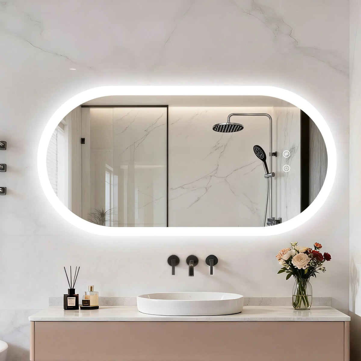 Led Bathroom Mirror Smart Anti-Fog Dimmable Led Lighted