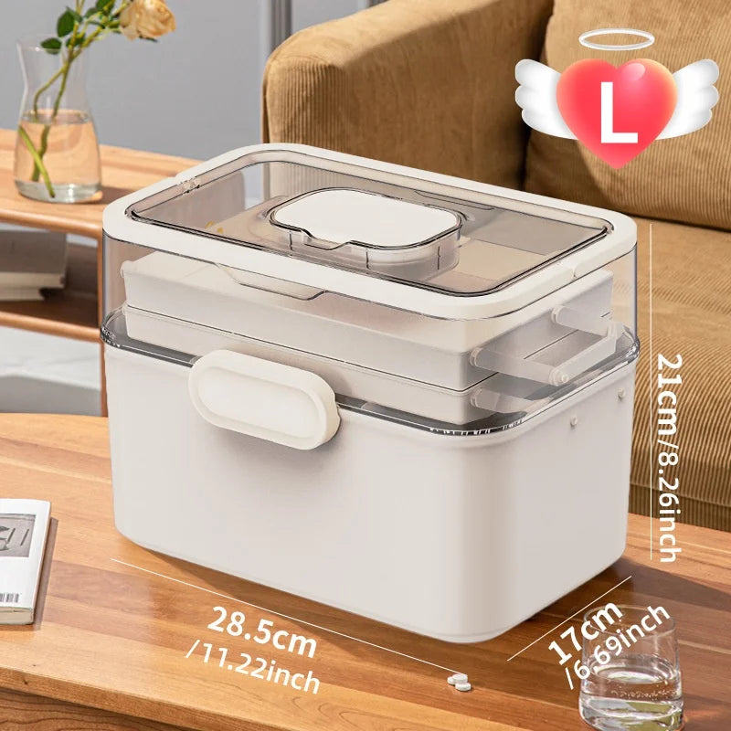 3-Tier Medicine Organizer - Medicine Cabinet Leather Handle