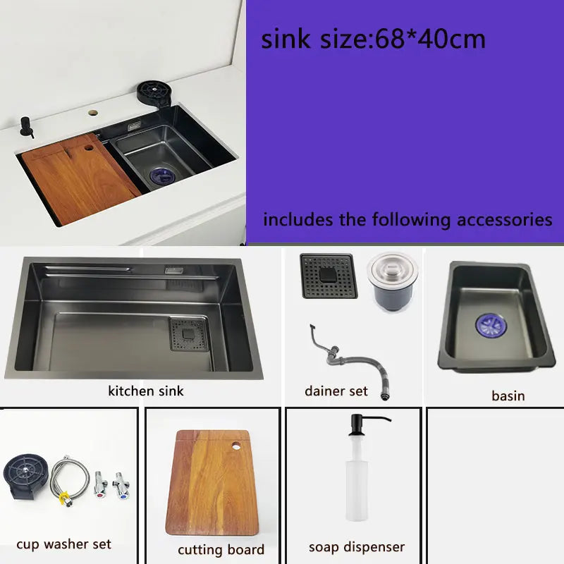 Undermount Or Above Mount Sink Matt Black Nano