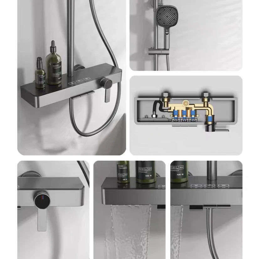 Cold Bathroom Shower System Sprinkler Brushed Rose Gold