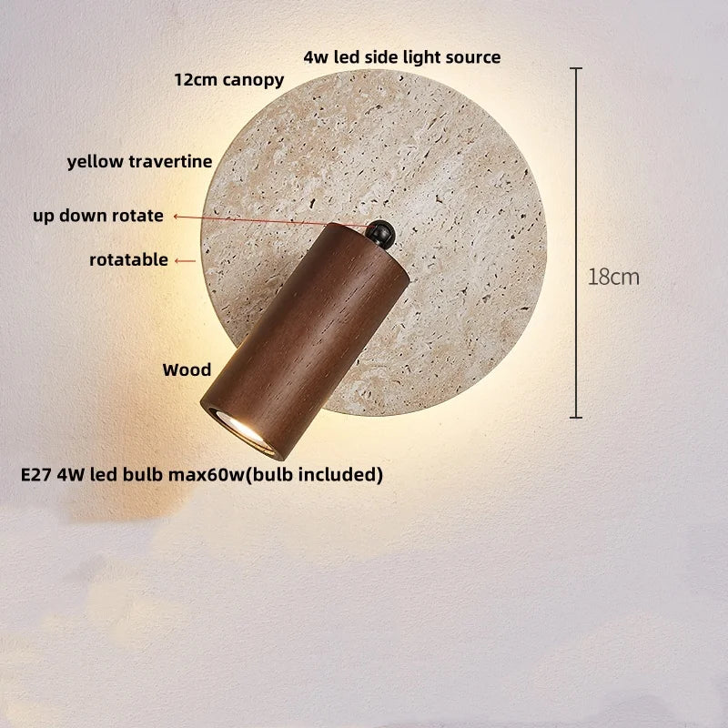 Iwhd Wood Led Wall Lamp Sconce Pull Chain