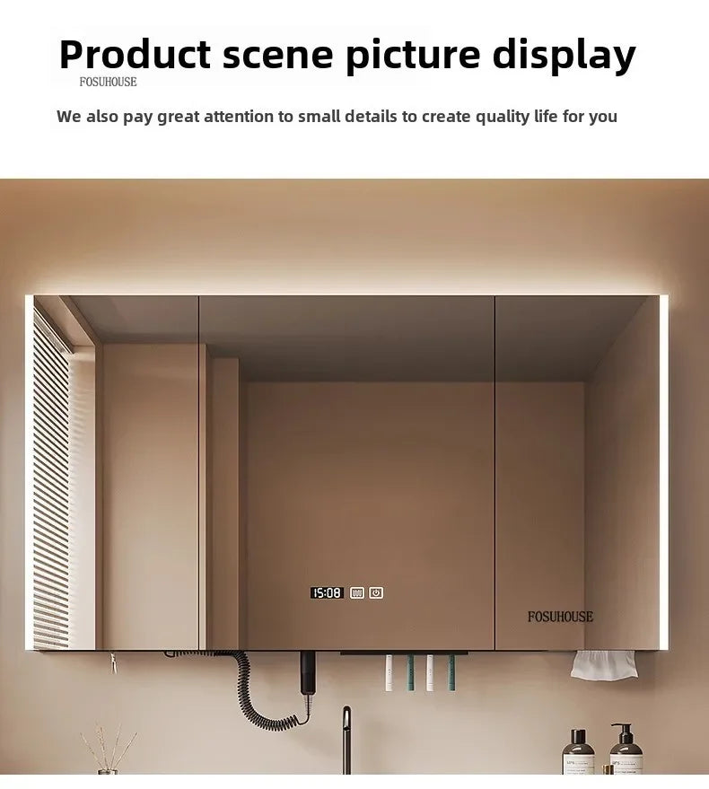 Smart Bathroom Mirror Storage Cabinet Light Bathroom Mirror